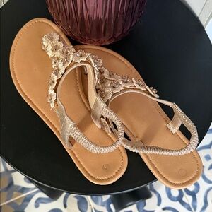 Chic Floral Embellished Sandals